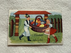 Antik grafikus Húsvéti képeslap  -  Postatiszta                             -23.