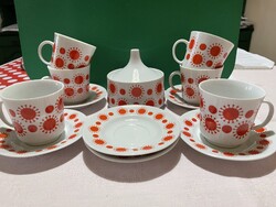 Piros pöttyös retro kávés készlet