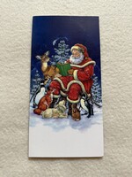 Postatiszta kinyitható Karácsonyi Mikulásos képeslap                        -23.