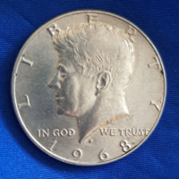 USA ezüst Kennedy fél dollár 1968. (1016)