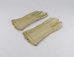 1V665 Old Small Light-Colored Elegant Women's Leather Gloves