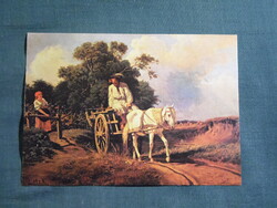 Képeslap,Budapest,Nemzeti múzeum,Lotz Károly,Búcsúzás festmény,1979-