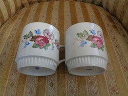 Retro régi jelzett Zsolnay porcelán bögre virágmintás