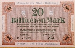 AUNC- Notgeld Duisburg 20 Billionen Mark 1923