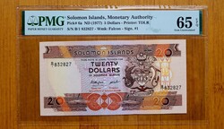 Solomon Islands 20 Dollar 1986, PMG 65 - hibás cimkézés!