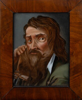 Glass Painting, Male Portrait, 19th Century