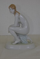 Zsolnay porcelán női akt szobor A193