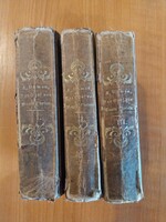 Alexandre Dumas: Monte Cristo grófja, három részes könyv, bőr kötésben 1846, antik könyv