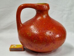Ritka, Tófej, iparművészeti, mázas, kerámia váza vagy kancsó, hibátlan állapotban 18 cm. magas
