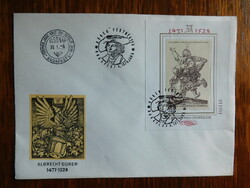 FDC 1979. Festmény (XVIII.) - Albrecht Dürer blokkal: Táncoló parasztpár
