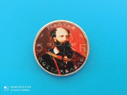 Kossuth 5 Forint Batthyány képpel felülnyomva 1947 ezüst