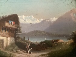 19th century Austrian landscape with goats.