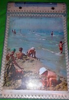 Régi HIBÁTLAN Iparművész képeslap és plasztikfólia kézzel fűzött fotóalbum 34 x 23 cm képek szerint