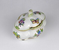 1V333 Viktória mintás kínai fogós Herendi porcelán bonbonier