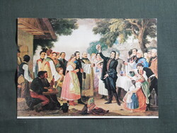Képeslap,Debrecen Déry múzeum,Jankó János,Csokonai a lakodalomban festmény,1973