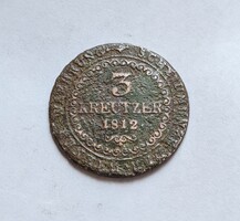I. Ferenc 3 Kreutzer / Krajcár 1812 S.