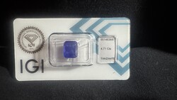 Természetes Tanzanit IGI  4.71 ct