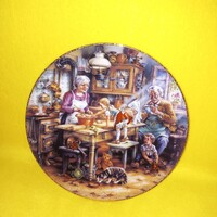 "A kis konyhatündér ".Weimar, német porcelán falitányér, falidísz, tányér.