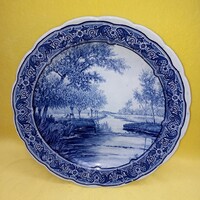 Ritka, " Royal " ,Delfts, Holland tájképes, nagyméretű dísztányér, fali tányér.