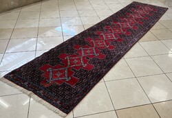 3467 Iráni Senneh kézi csomó gyapjú perzsa futó szőnyeg 93X383CM ingyen futár