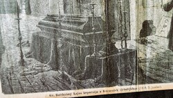 1870 FERENCZIEK TEMPLOM TEMPLOM SÍRBOLT GRÓF BATTHYÁNY LAJOS VÉRTANÚ MINISZTERELNŐK KOPORSÓ METSZET