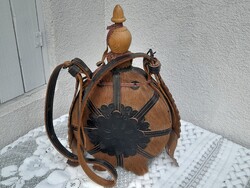 Valódi lószőrrel bevont csikós ivó kulacs