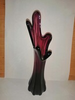 Muranoi lila üveg váza - 29 cm magas