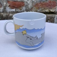 Alföldi vízilovas - mesejelenetes porcelán bögre - pohár - csupor