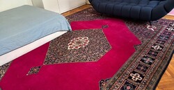 Kaukázusi antik perzsa kézi szőnyeg 250 x 350 cm magenta színű