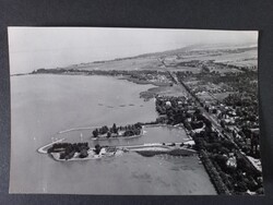 Régi képeslap Balaton - látkép  - déli part