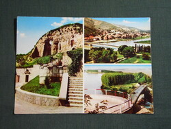 Képeslap,Tokaj,mozaik,Tisza Bodrog torkolata ,híd,Taverna pince borozó,utca látkép,részlet,1973-