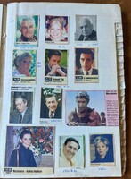 Sztárok,szinész fotók gyűjteménye kategorizált beragasztott ujságkivágások  A- tól Z-ig (A4füzet)