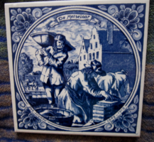 Vintage holland csempe " A kőműves " Delft  de metselaar