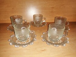 Retro üveg kávéscsésze készlet - 5 személyes