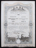 Magyar-Svájczi Gyártársulat részvény 200 forint 1869 - Pest