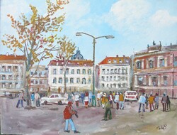 Bánfi - "Óbudai részlet..."  - (olaj,karton 33×43 cm)