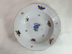 Ó-Herendi Viktória mintás mély tányér kis sérüléssel 23 cm. átmérőjű