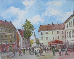 Bánfi - "Budai részlet..." - (olaj,karton 33×43 cm)