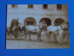 Képeslap, Gödöllői Kastélymúzeum, A király érkezése 1910. körül - reprint