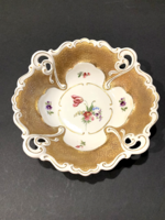 Ilmenau német porcelán kínáló kosár aranyozott