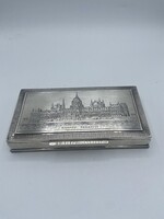 Ezüstözött Alpakka Doboz Budapest Parlament!