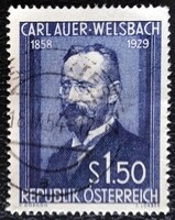 A1006p /  Ausztria 1954 Dr. Carl Auer welsbachi báró kémikus  bélyeg pecsételt