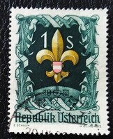 A966p /  Ausztria 1951 Cserkész Világtalálkozó bélyeg pecsételt
