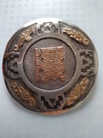 Csak 2napig ennyi!!! Ritkaság Régi Azték Maja 18 kt. aranyozott ezüst bross, medál jóval ár alatt!!!