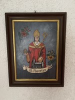 Sz. Rupertus festmény fa lapon fa keretben, jelzett.