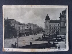 Régi képeslap Győr - Vasútállomás