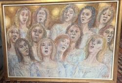 Patay László (1932-2002): Kórus '77 (70x50 farost)