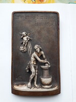 Szent István Tuszkulánum Esztergom  Terrakotta relief jelzett