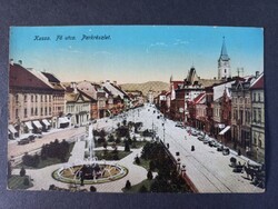 Régi képeslap Kassa - Fő utca - Parkrészlet 1916