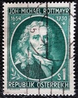 A1007p /  Ausztria 1954 Michael Rottmayer von Rosenbrunn festő  bélyeg pecsételt